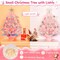 2 FT Mini Christmas Tree with Lifelike Branches Hanging Ornaments (Pink) 4.5"D x 4.5"W x 16"H